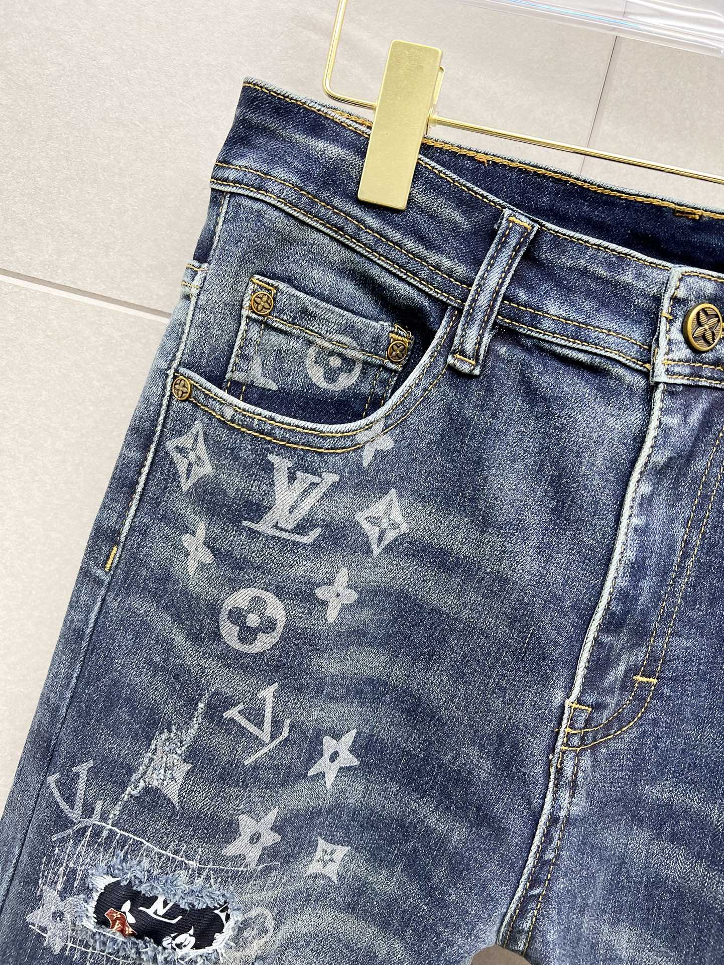 LOUIS VUITTON LV BLUE MONOGRAM DENIM JEAN 239498