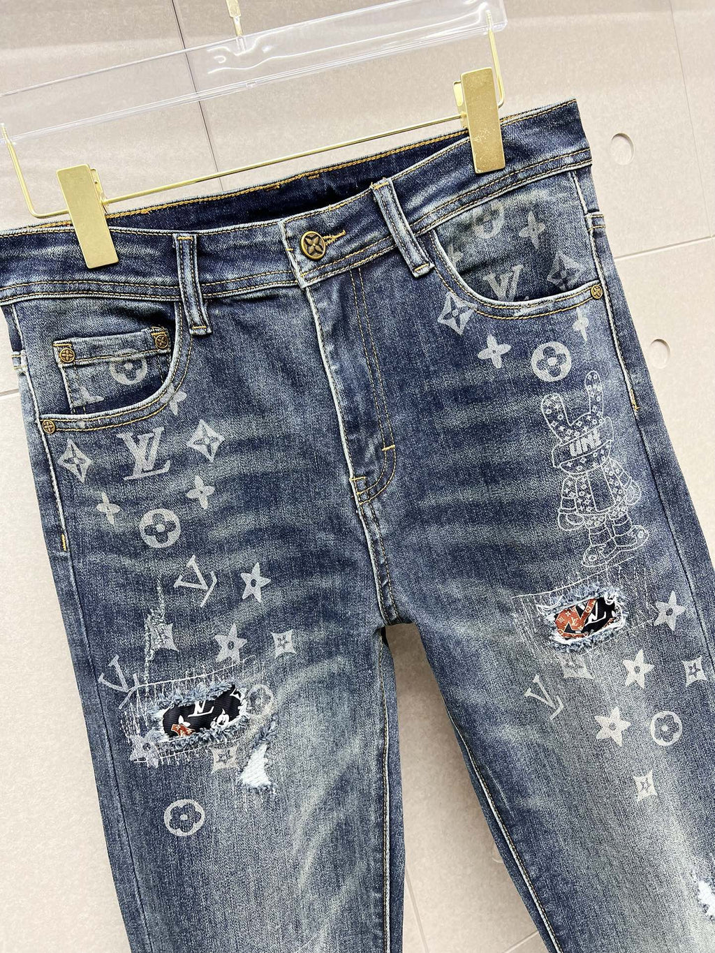 LOUIS VUITTON LV BLUE MONOGRAM DENIM JEAN 239498
