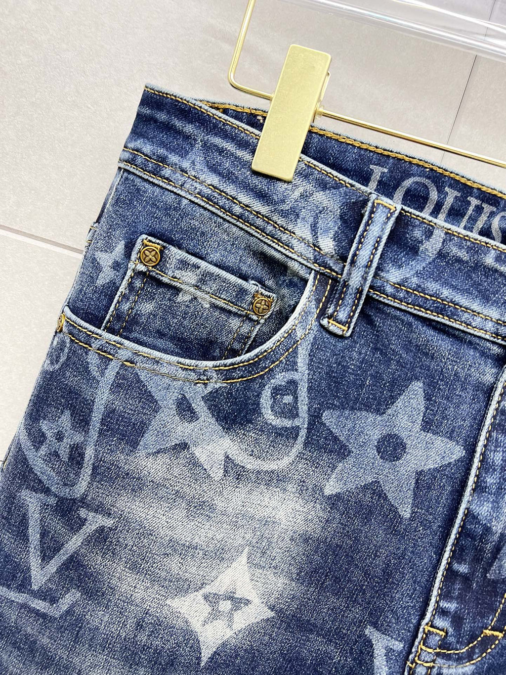 LOUIS VUITTON LV BLUE MONOGRAM DENIM JEAN 239499