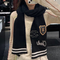 CHANEL SCARF 200 CM IN BLACK PURE CASHMERE WITH STICKER 392881