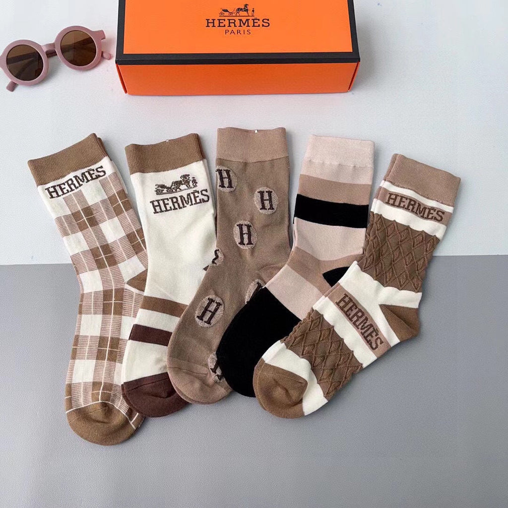 HERMES CREW SOCKS 102659 (1 BOX)