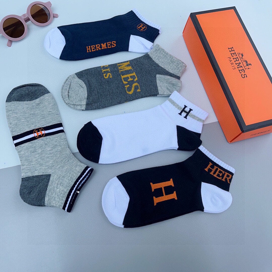 HERMES LOW-CUT SOCKS 140842 (1 BOX)