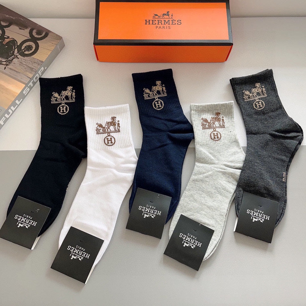 HERMES CREW SOCKS 289457 (1 BOX)
