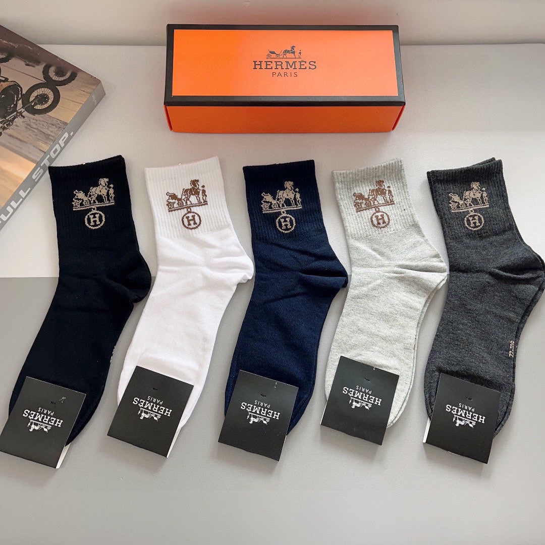 HERMES CREW SOCKS 289457 (1 BOX)