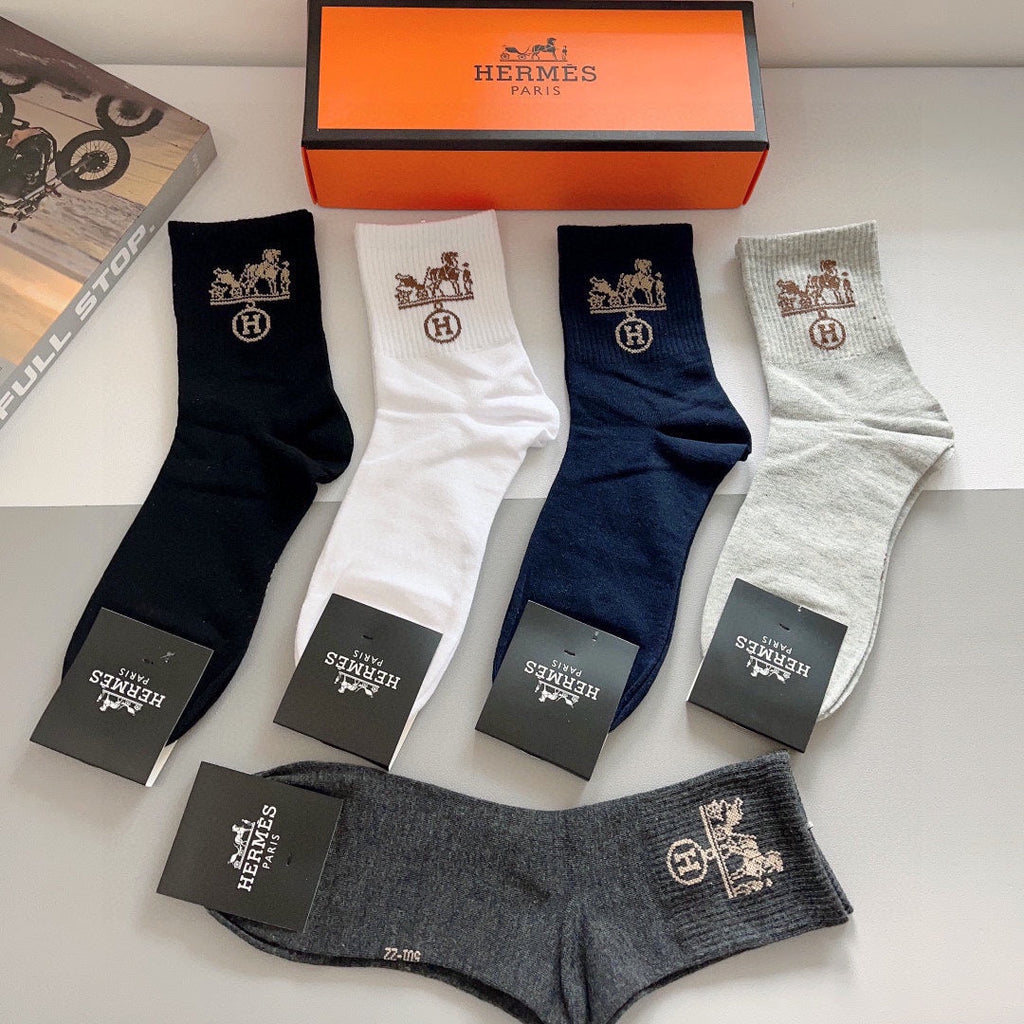 HERMES CREW SOCKS 289457 (1 BOX)