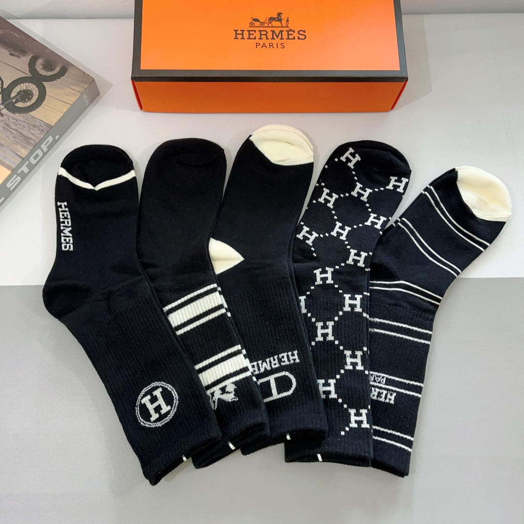 HERMES CREW SOCKS 289466 (1 BOX)