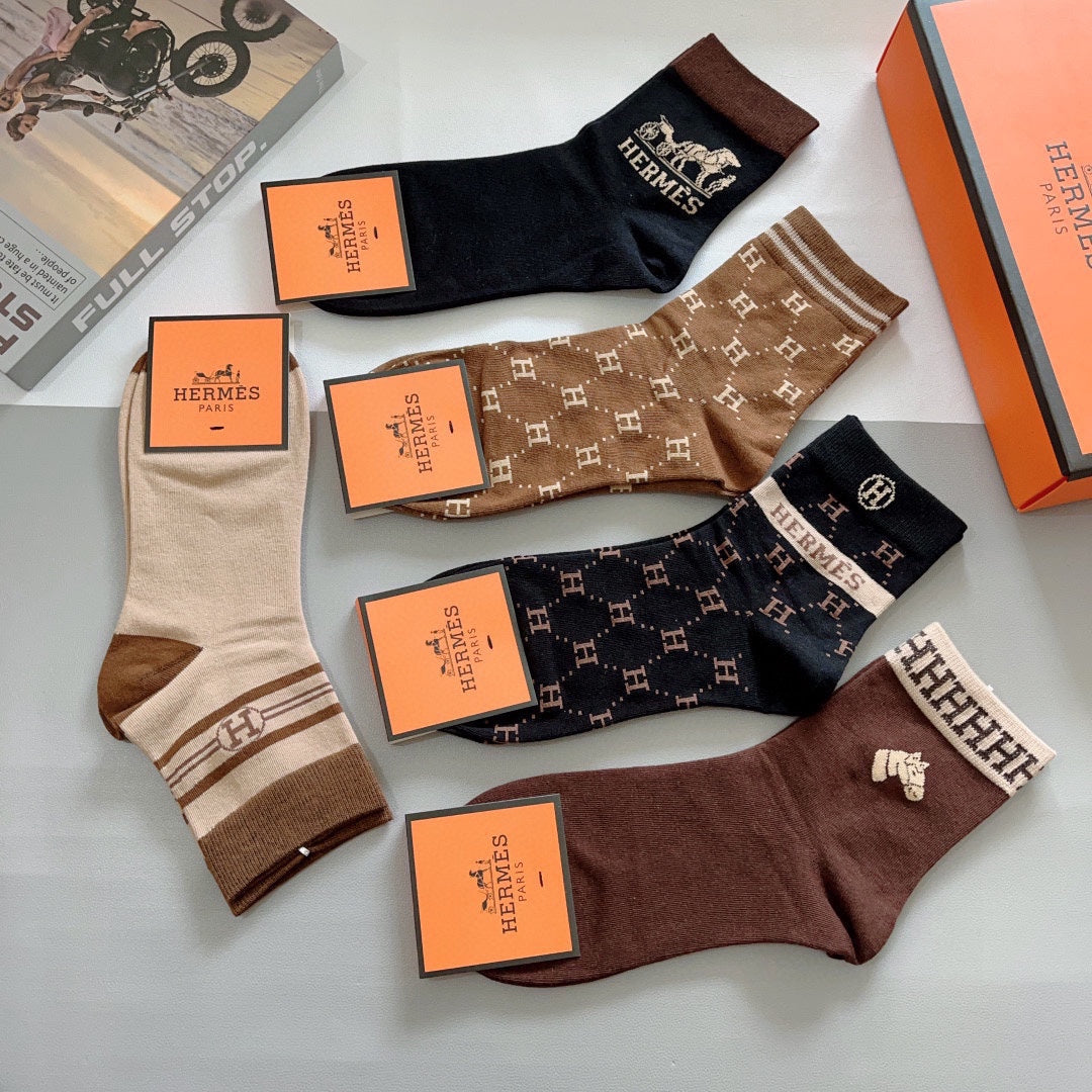 HERMES ANKLE SOCKS 381628 (1 BOX)