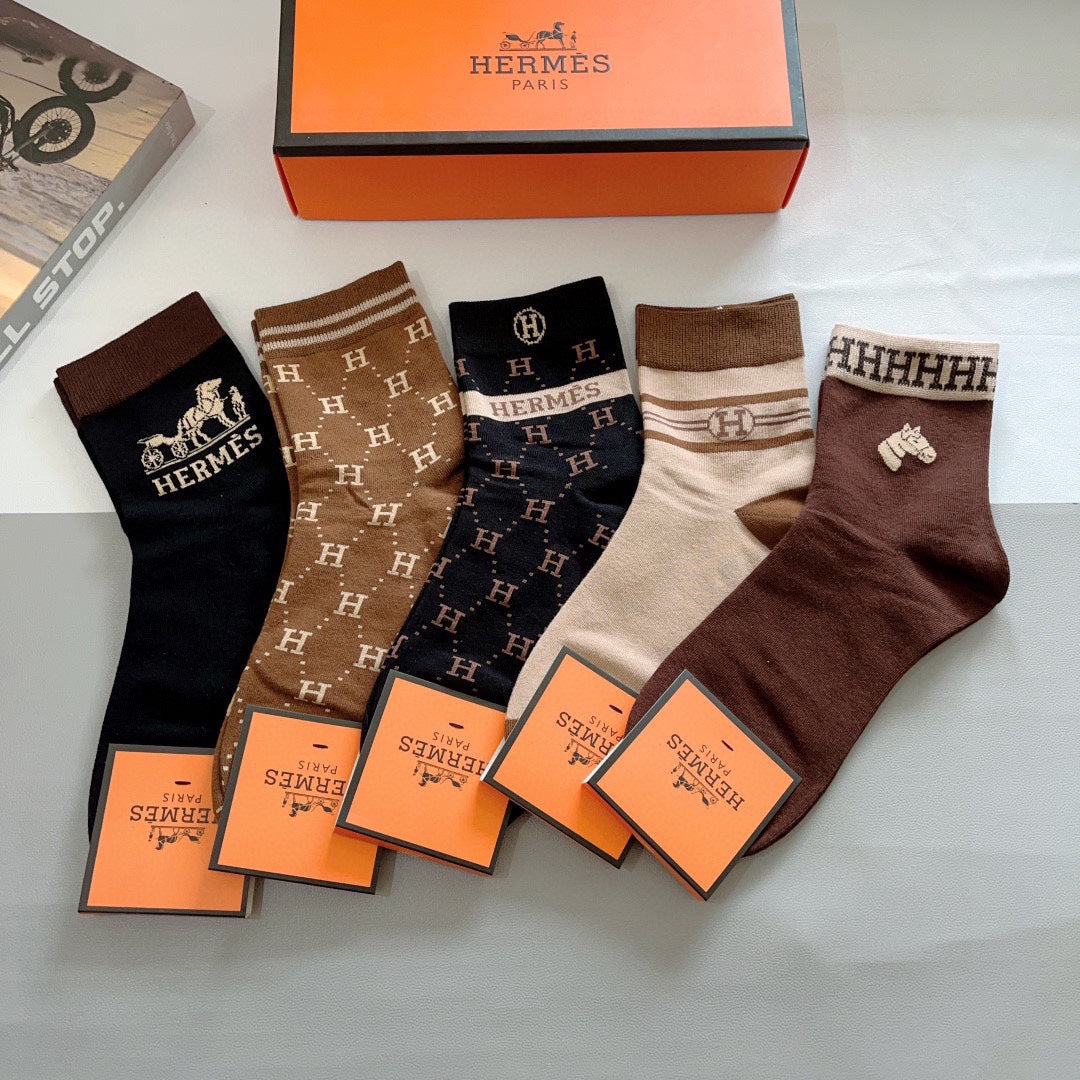 HERMES ANKLE SOCKS 381628 (1 BOX)