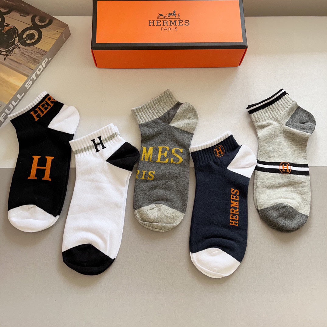 HERMES LOW-CUT SOCKS 386004 (1 BOX)