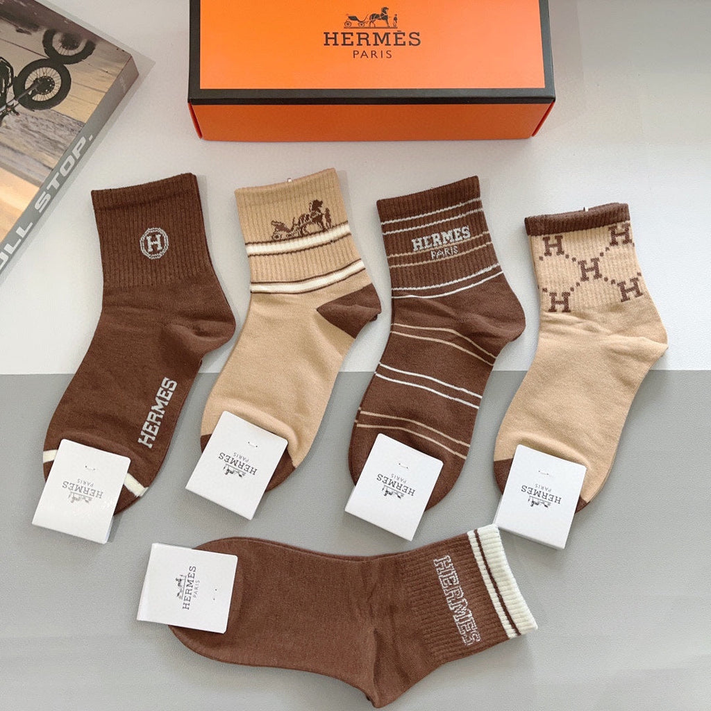 HERMES LOW-CUT SOCKS 387188 (1 BOX)