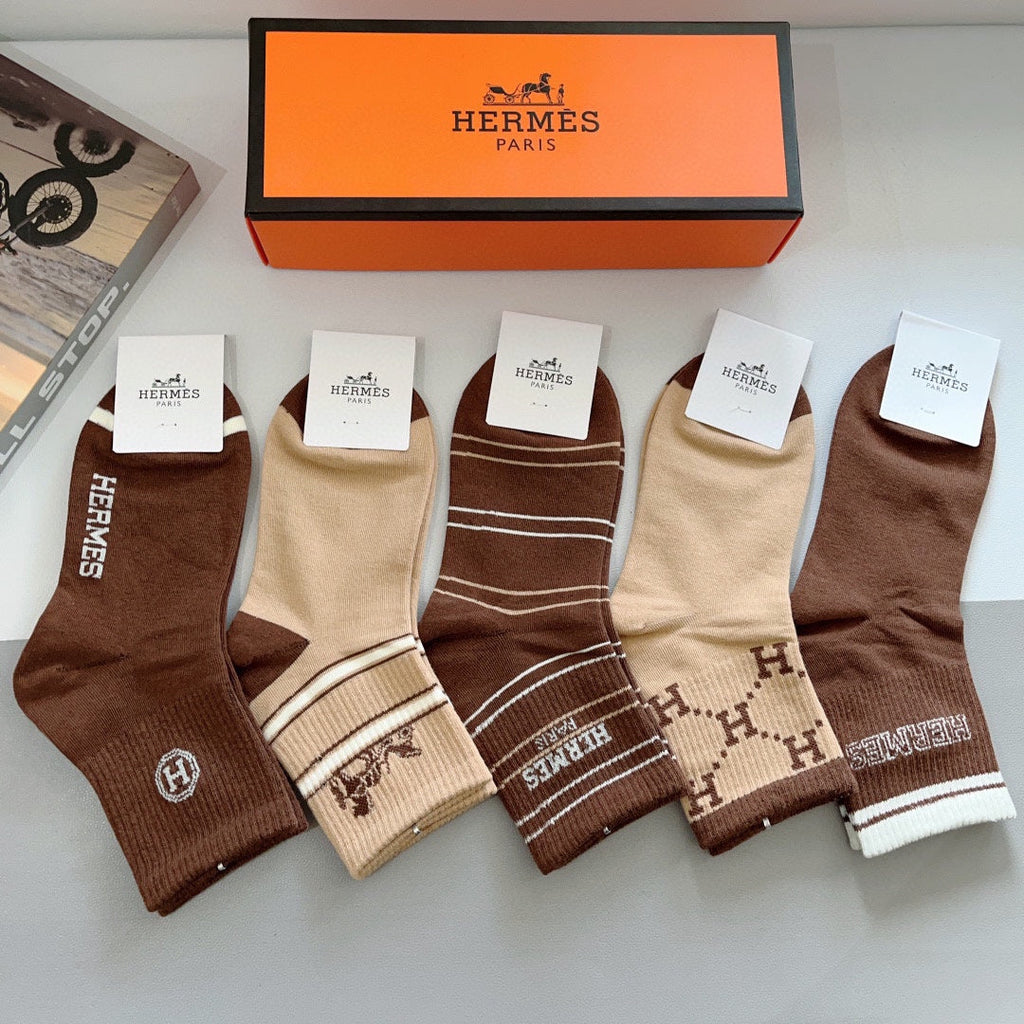 HERMES LOW-CUT SOCKS 387188 (1 BOX)