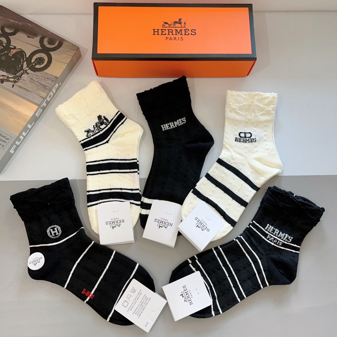 HERMES LOW-CUT SOCKS 387194 (1 BOX)