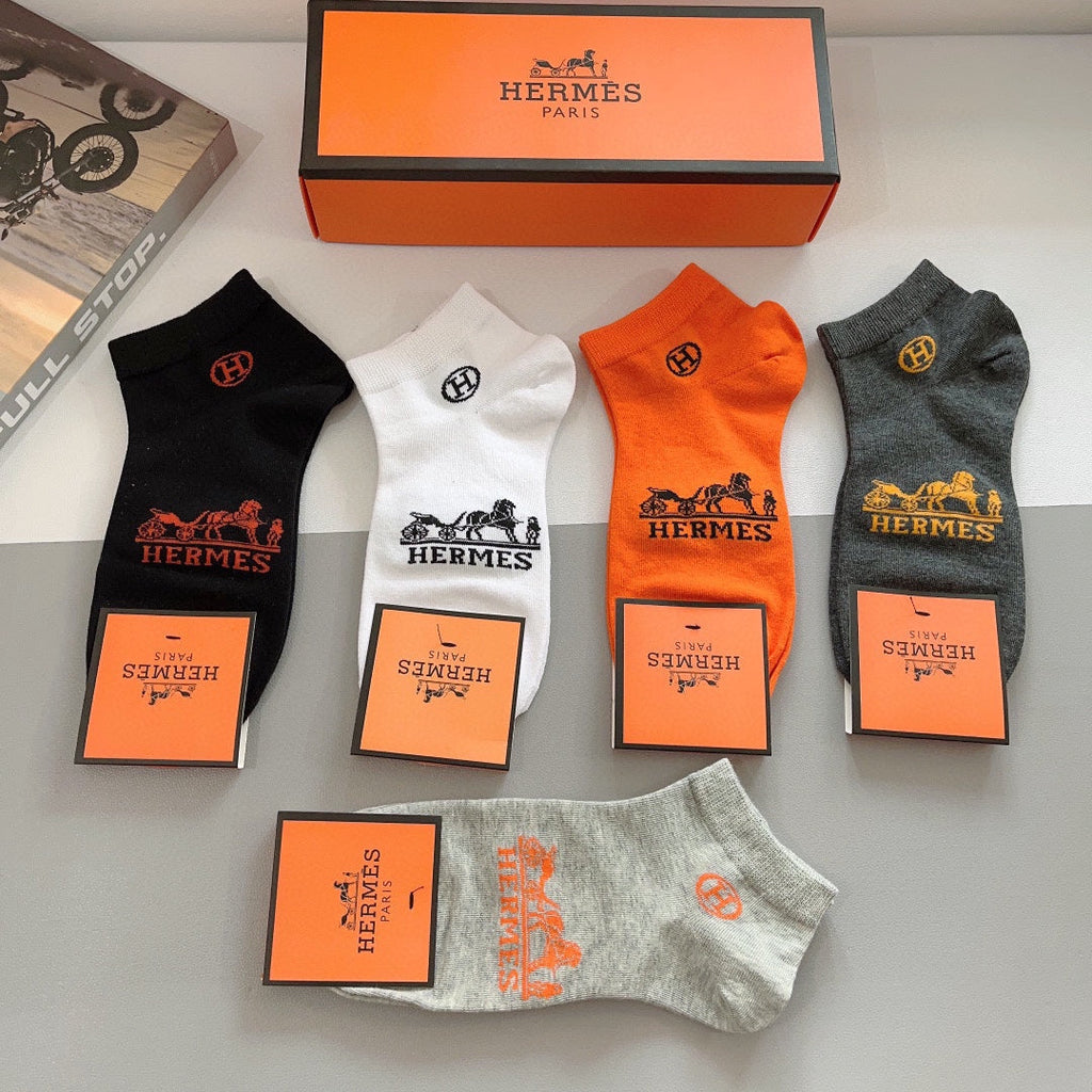 HERMES LOW-CUT SOCKS 393769 (1 BOX)