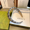 GUCCI HEADBAND IN LIGHT GRAY MONOGRAM CANVAS 406053
