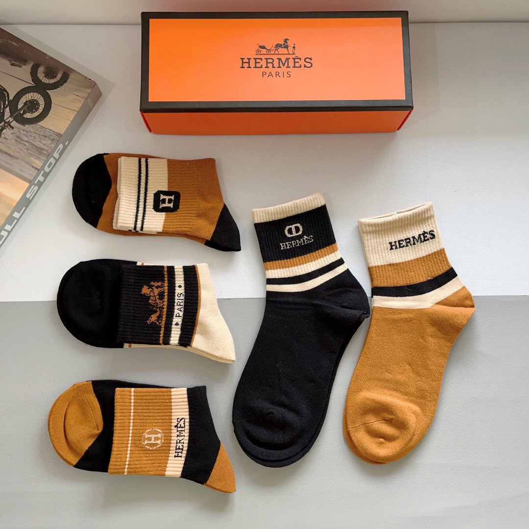 HERMES LOW-CUT SOCKS 412631 (1 BOX)
