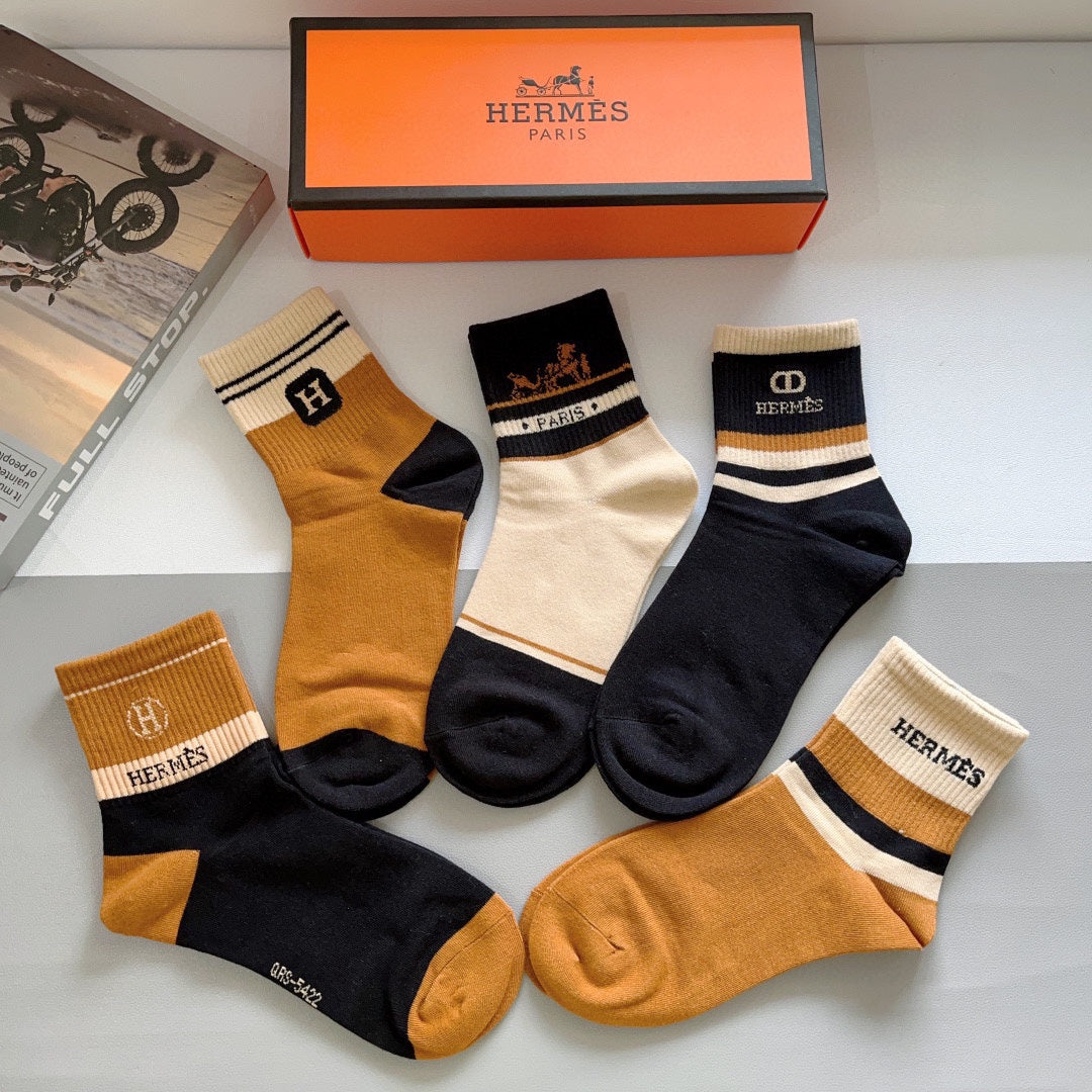 HERMES LOW-CUT SOCKS 412631 (1 BOX)