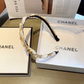 CHANEL WHITE FABRIC WITH CRYSTAL HAIRBAND 417311