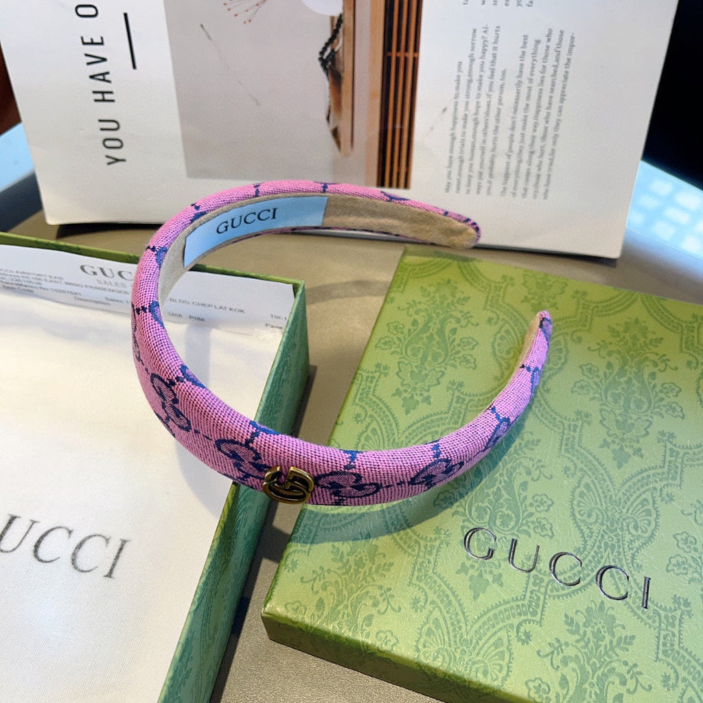 GUCCI HEADBAND IN PINK MONOGRAM CANVAS 420624