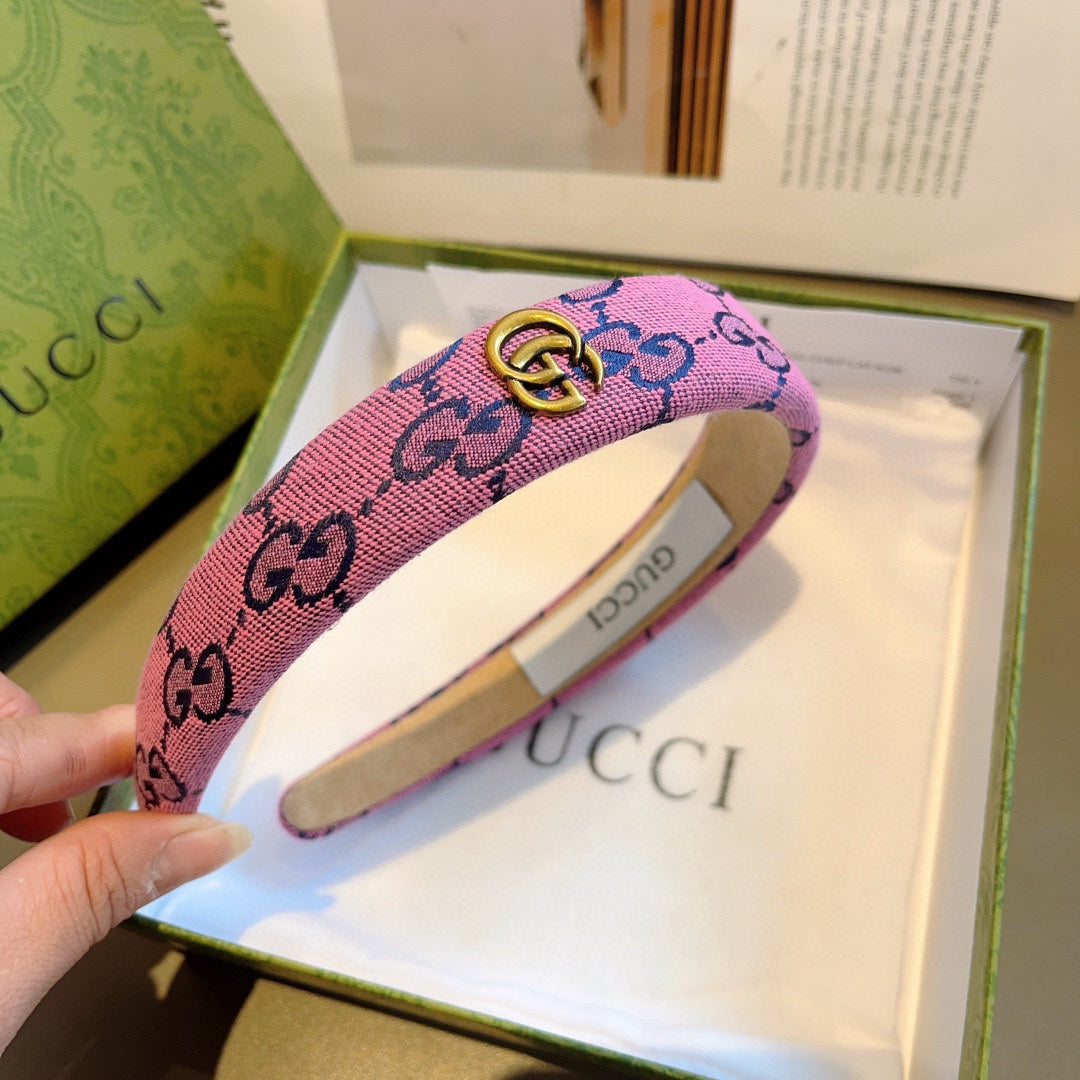 GUCCI HEADBAND IN PINK MONOGRAM CANVAS 420624