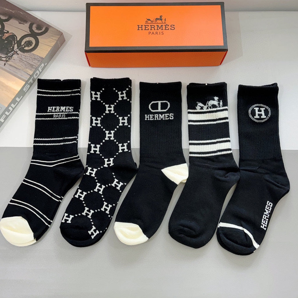 HERMES CREW SOCKS 420811 (1 BOX)