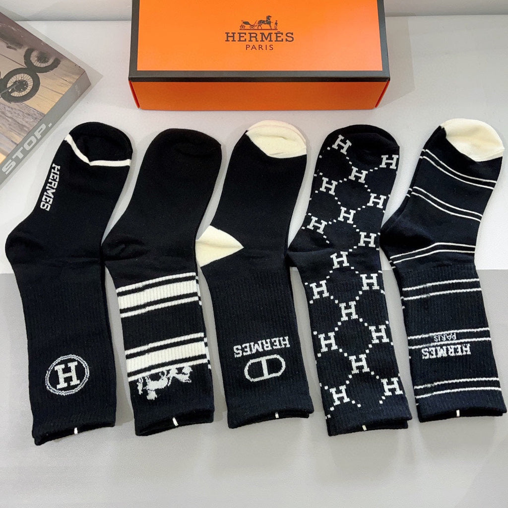 HERMES CREW SOCKS 420811 (1 BOX)