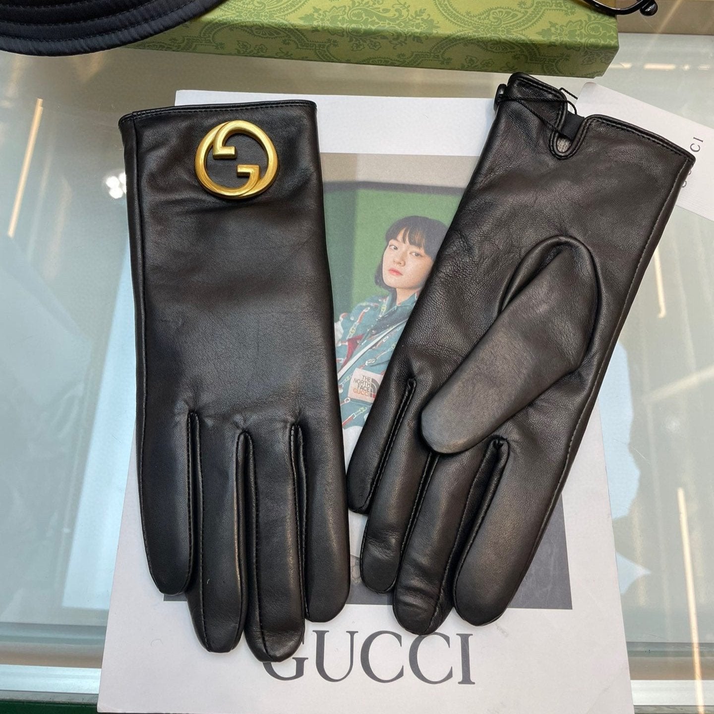 GUCCI GLOVES IN BLACK SHEEPSKIN WITH CASHMERE LINING 432595