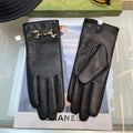 GUCCI HORSEBIT GLOVES IN BLACK LAMBSKIN WITH CASHMERE LINING 454592