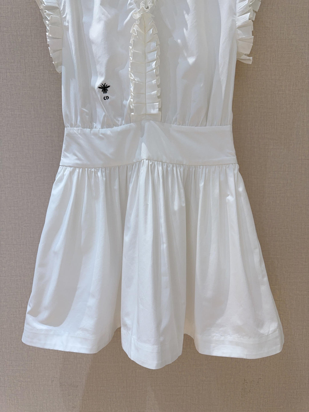 DIOR 25S SHORT PLEATED LACE SHIRT DRESS 553