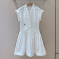 DIOR 25S SHORT PLEATED LACE SHIRT DRESS 553