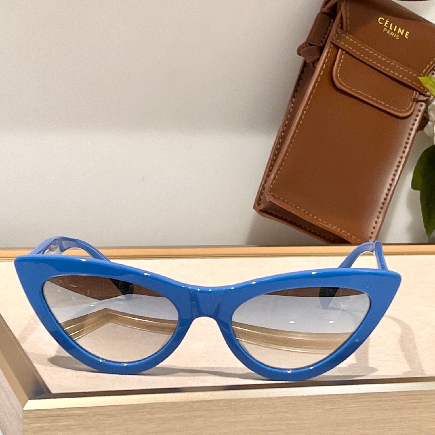 CELINE TRIOMPHE CAT EYE SUNGLASS CL40019 IN ACETATE