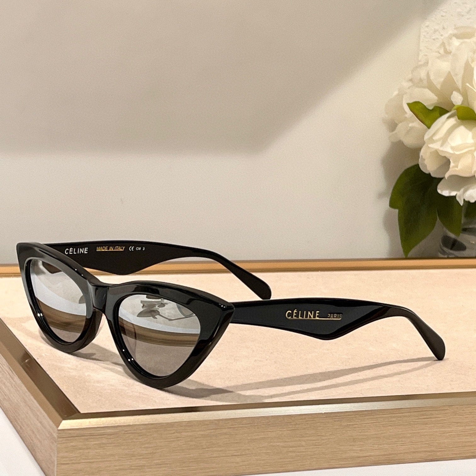 CELINE TRIOMPHE CAT EYE SUNGLASS CL40019 IN ACETATE