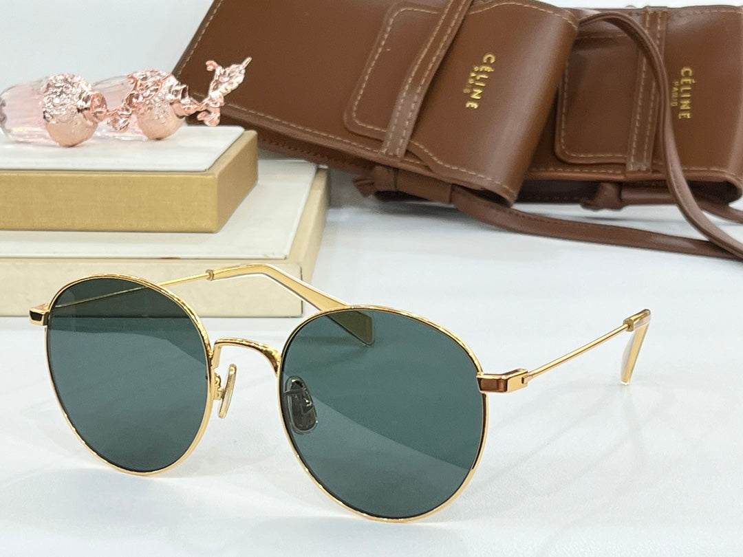CELINE SUNGLASS CL40100 IN METAL MINERAL GLASS LENSES