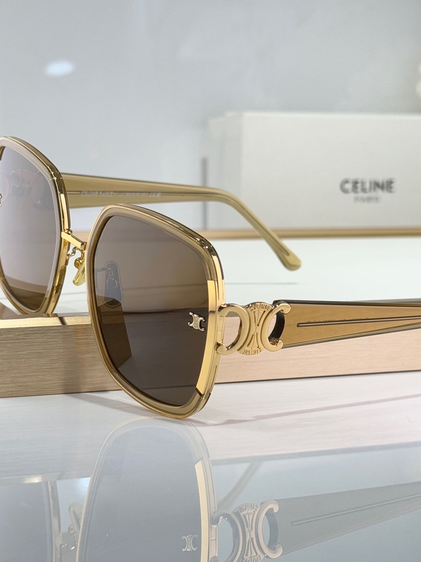 CELINE TRIOMPHE SUNGLASSES CL40250 IN METAL