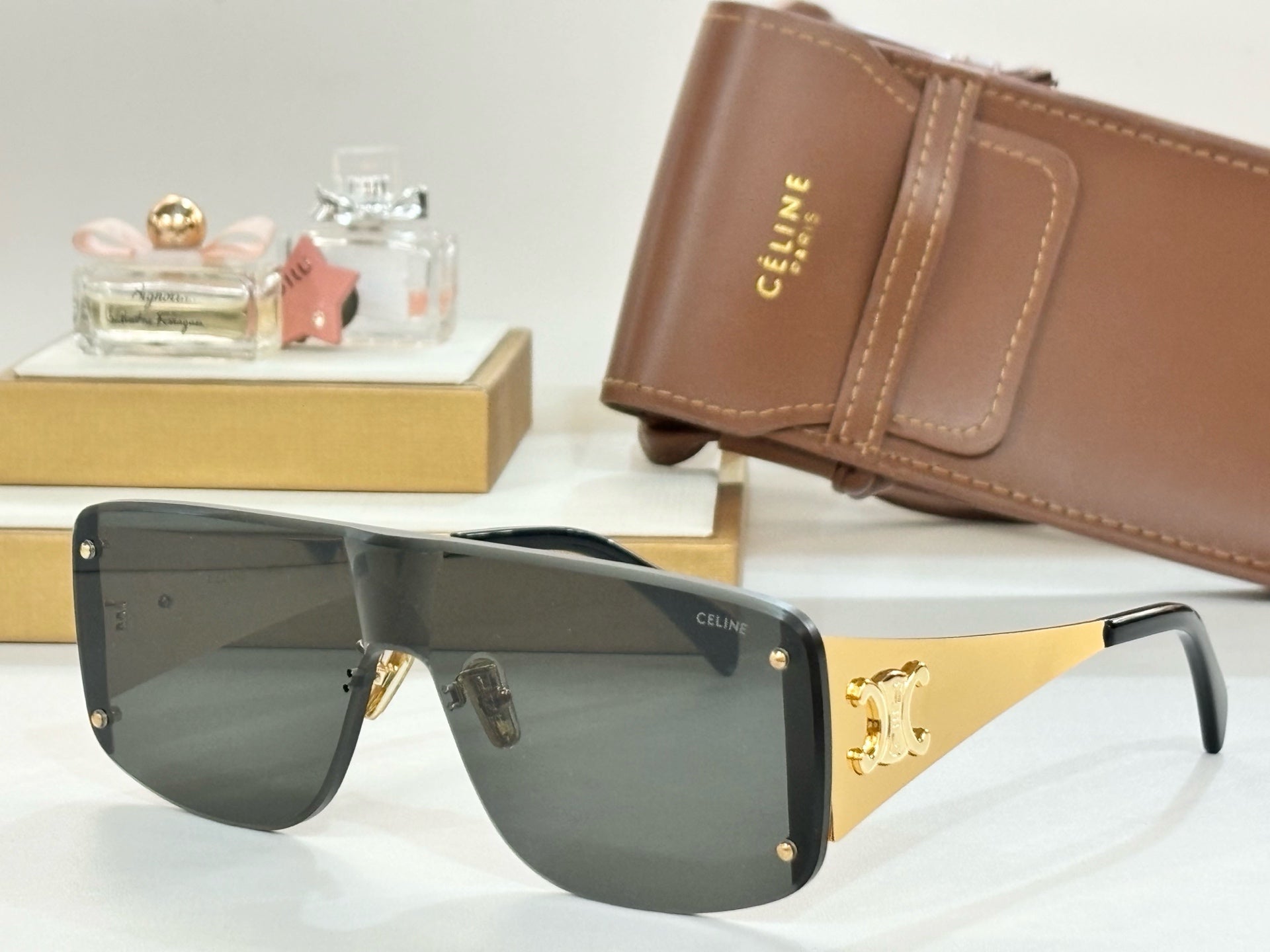 CELINE TRIOMPHE RACER SUNGLASS CL42014 IN METAL