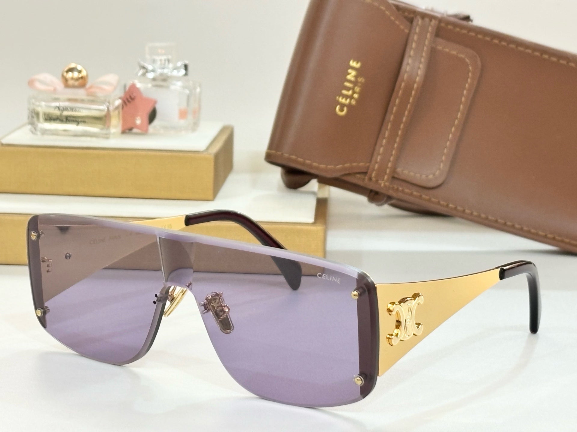 CELINE TRIOMPHE RACER SUNGLASS CL42014 IN METAL