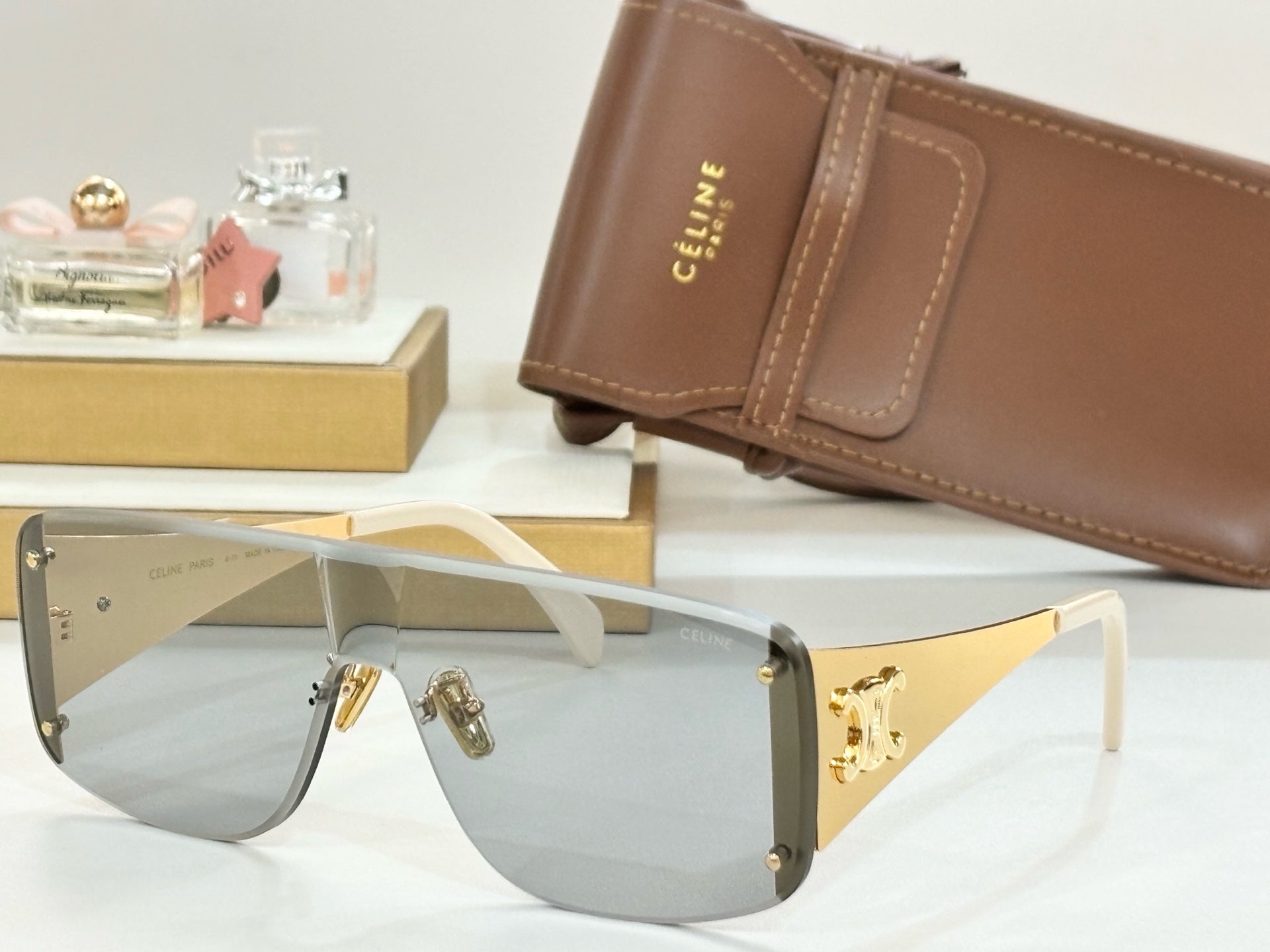 CELINE TRIOMPHE RACER SUNGLASS CL42014 IN METAL
