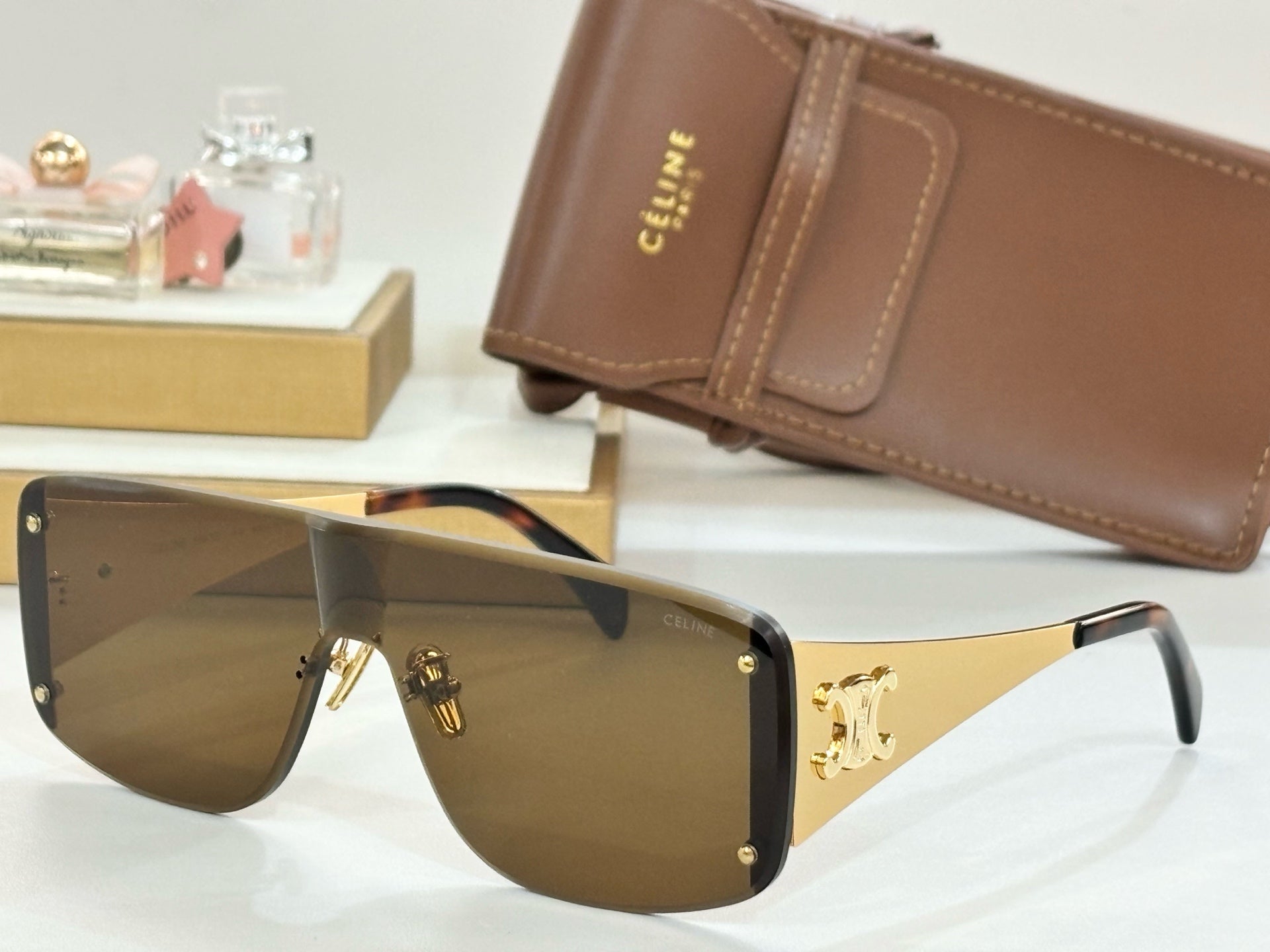 CELINE TRIOMPHE RACER SUNGLASS CL42014 IN METAL