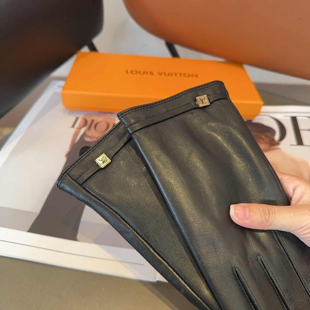 LOUIS VUITTON LV GLOVES IN BLACK LAMBSKIN 466818