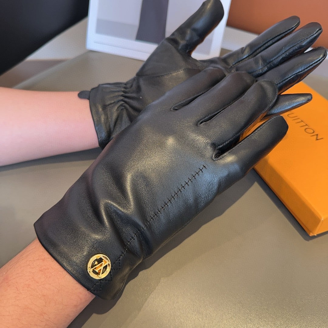 LOUIS VUITTON LV GLOVES IN BLACK LAMBSKIN 466819