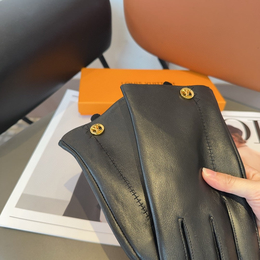 LOUIS VUITTON LV GLOVES IN BLACK LAMBSKIN 466819