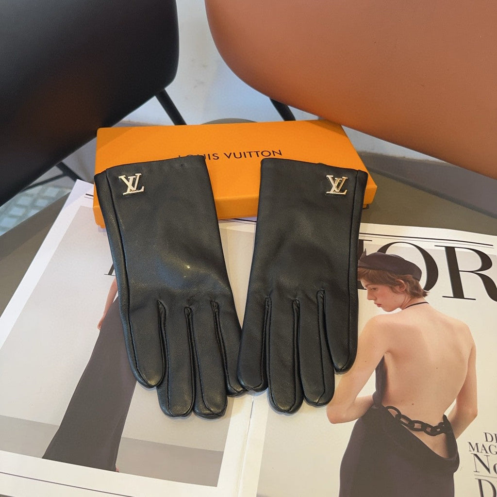 LOUIS VUITTON LV GLOVES IN BLACK LAMBSKIN 462302