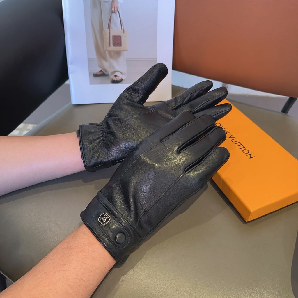 LOUIS VUITTON LV GLOVES IN BLACK LAMBSKIN 462318
