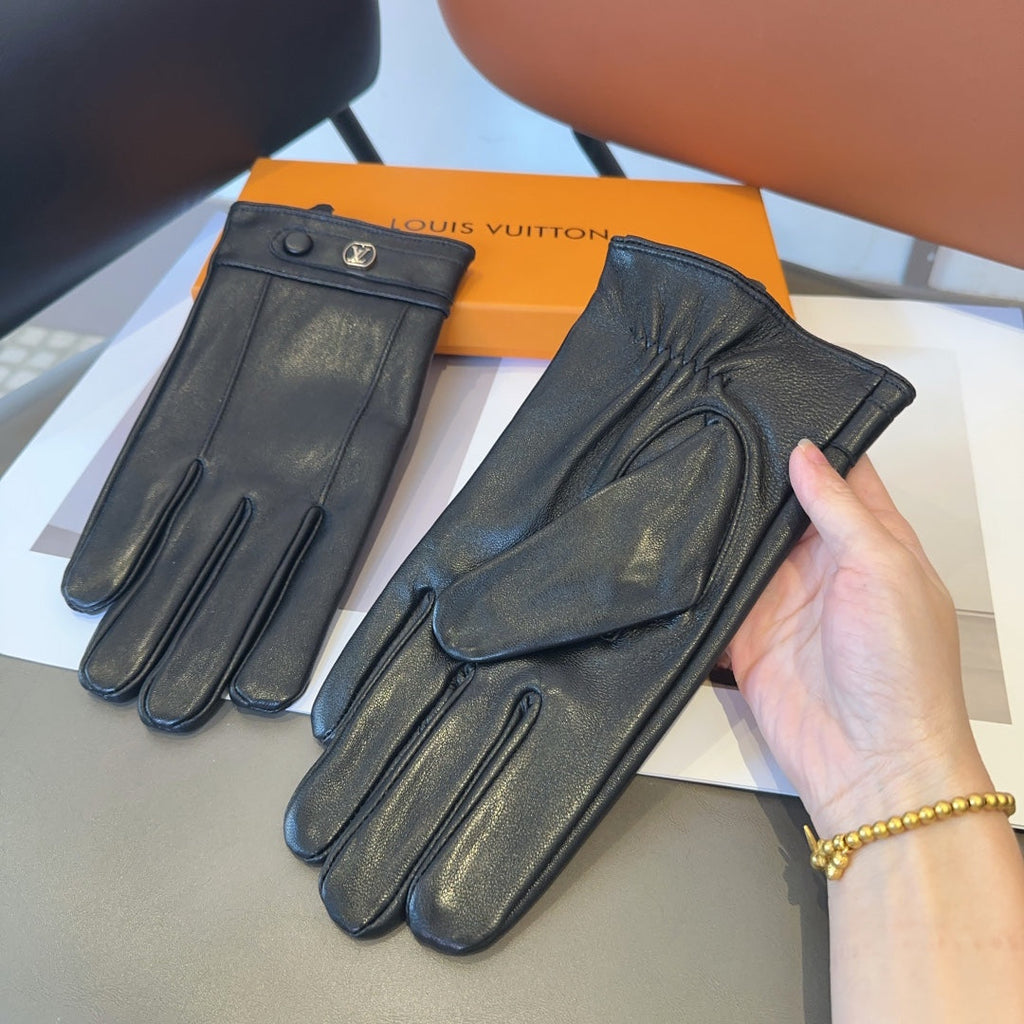 LOUIS VUITTON LV GLOVES IN BLACK LAMBSKIN 462318