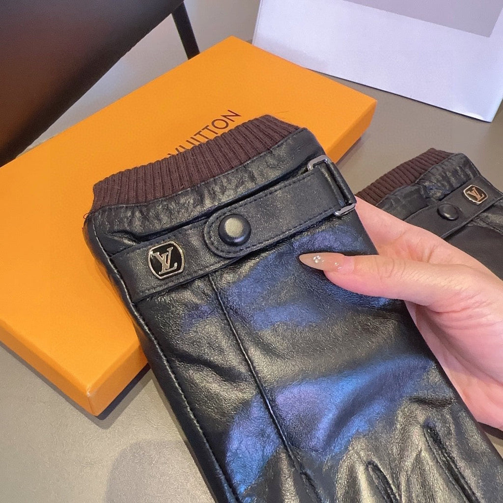 LOUIS VUITTON LV GLOVES IN BLACK LAMBSKIN 467997