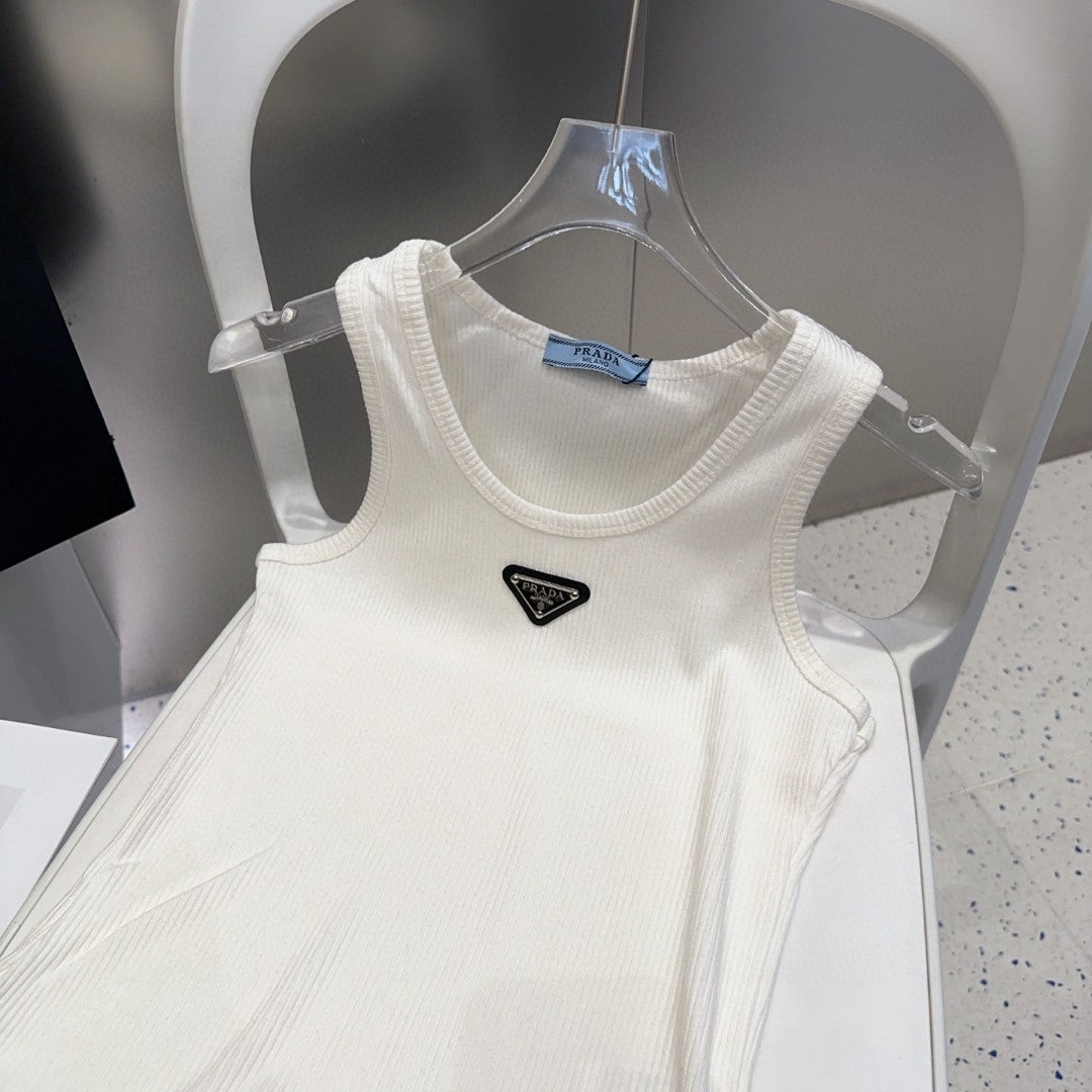 PRADA CAMISOLE 624507 IN WHITE COTTON RIBBED