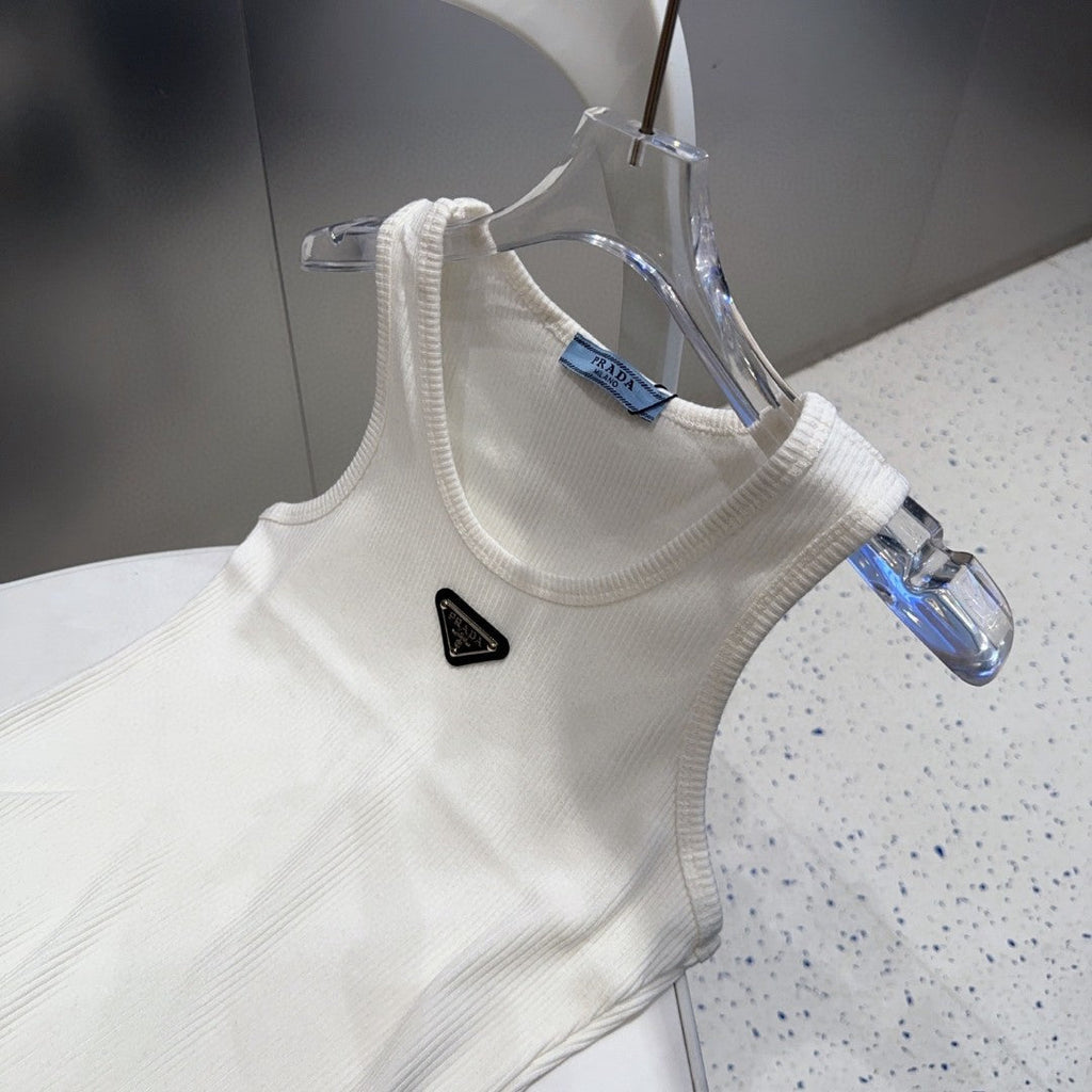 PRADA CAMISOLE 624507 IN WHITE COTTON RIBBED