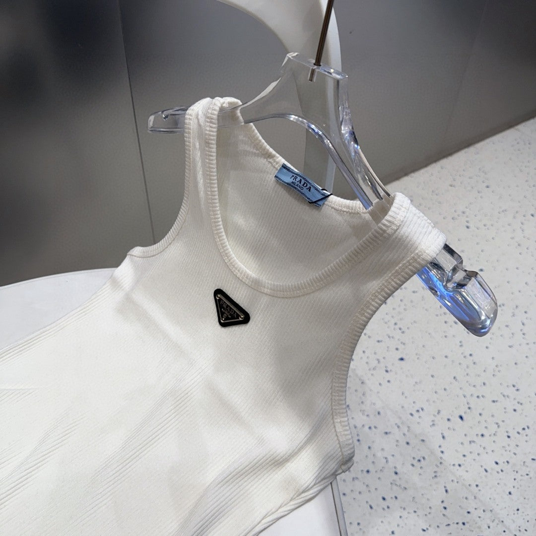 PRADA CAMISOLE 624507 IN WHITE COTTON RIBBED