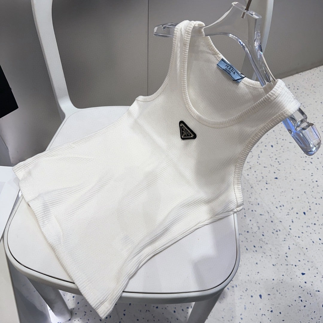 PRADA CAMISOLE 624507 IN WHITE COTTON RIBBED