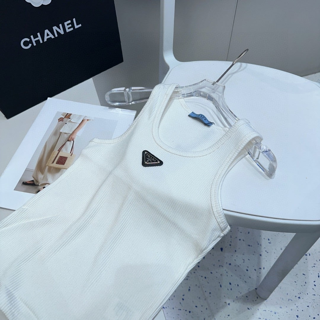 PRADA CAMISOLE 624507 IN WHITE COTTON RIBBED