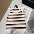 PRADA STRIPED TANK TOP 627700 IN WHITE MIX MULTICOLR COTTON RIBBED